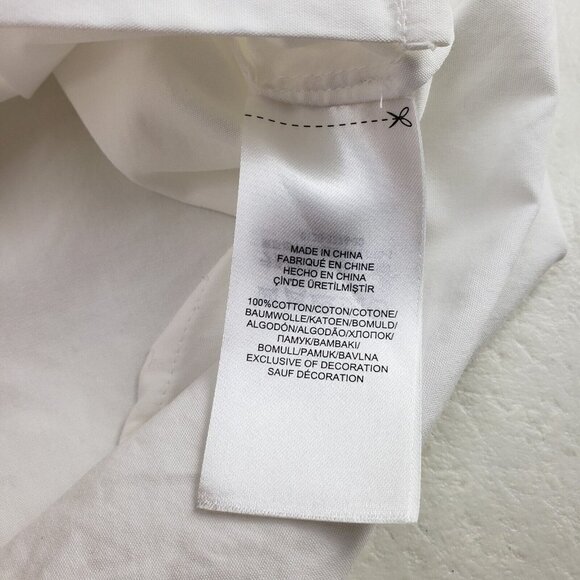 LAUREN RALPH LAUREN Military Style Shirt Womens Medium White Button Up Patches - Picture 8 of 10